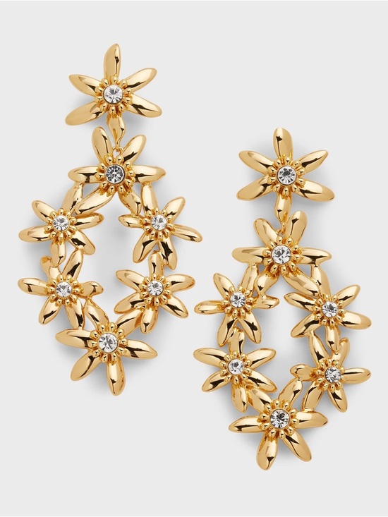 Mignonne Gavigan Jewelry - Mignonne Gavigan Elena Lux Flower Earrings in 14K Gold Plate with Crystals